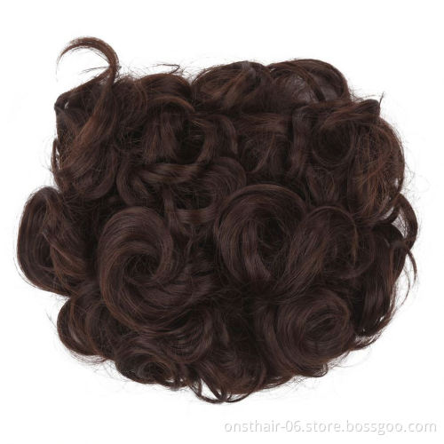 MYZYR Elastic Chignon Hairpiece Curly Messy Bun Mix Gray Natural Chignon Synthetic Hair Extension Chic and Trendy